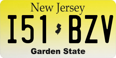NJ license plate I51BZV