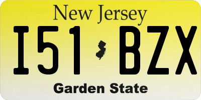 NJ license plate I51BZX
