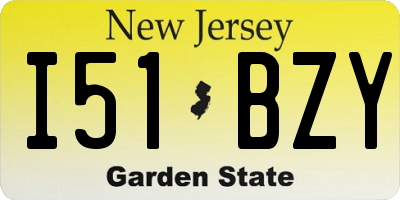 NJ license plate I51BZY