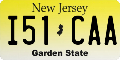 NJ license plate I51CAA