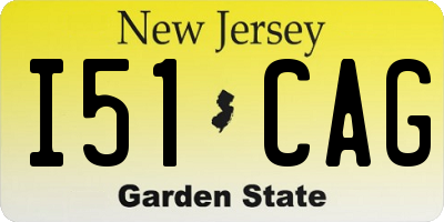 NJ license plate I51CAG