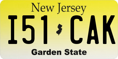 NJ license plate I51CAK