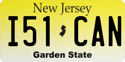 NJ license plate I51CAN