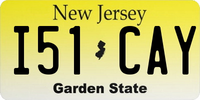 NJ license plate I51CAY