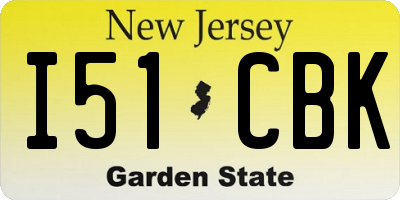 NJ license plate I51CBK