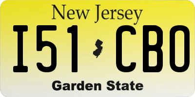 NJ license plate I51CBO