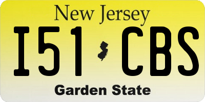 NJ license plate I51CBS