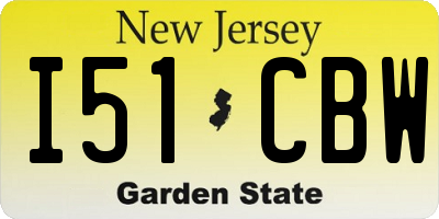 NJ license plate I51CBW