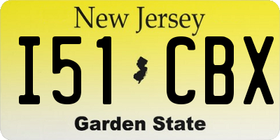 NJ license plate I51CBX