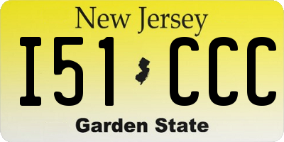 NJ license plate I51CCC