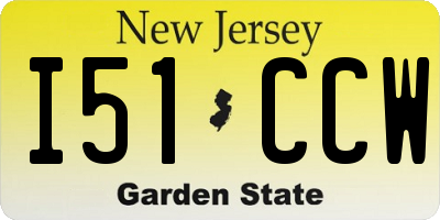 NJ license plate I51CCW
