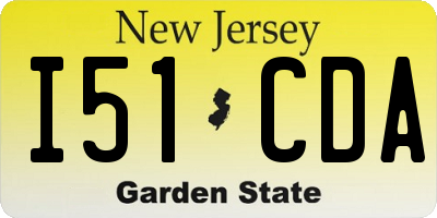 NJ license plate I51CDA