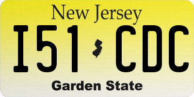 NJ license plate I51CDC