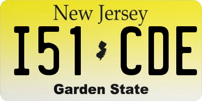 NJ license plate I51CDE
