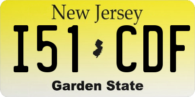 NJ license plate I51CDF