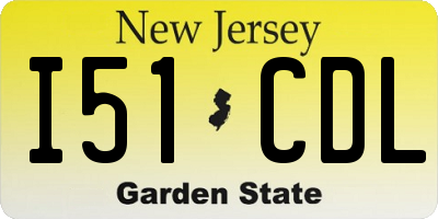 NJ license plate I51CDL