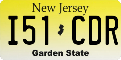 NJ license plate I51CDR