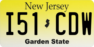 NJ license plate I51CDW