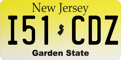 NJ license plate I51CDZ