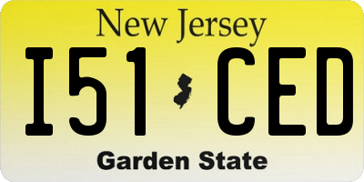 NJ license plate I51CED