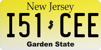NJ license plate I51CEE