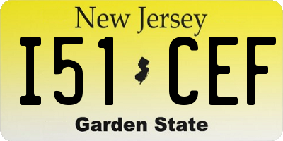 NJ license plate I51CEF