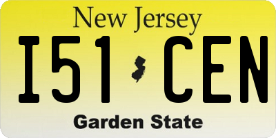 NJ license plate I51CEN