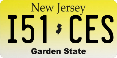 NJ license plate I51CES