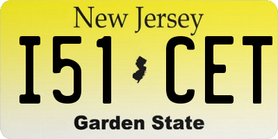 NJ license plate I51CET