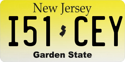 NJ license plate I51CEY