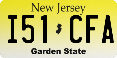 NJ license plate I51CFA