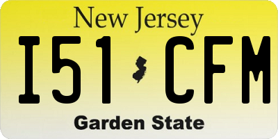 NJ license plate I51CFM