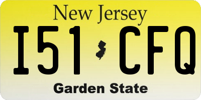 NJ license plate I51CFQ