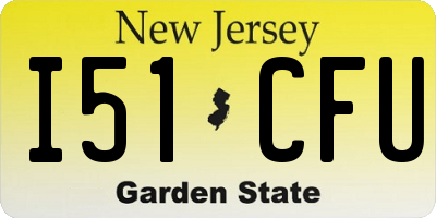 NJ license plate I51CFU