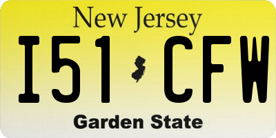 NJ license plate I51CFW