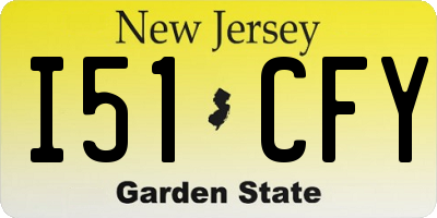 NJ license plate I51CFY
