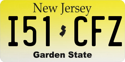 NJ license plate I51CFZ