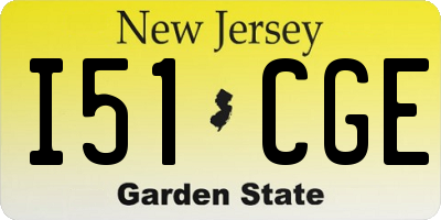 NJ license plate I51CGE