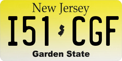 NJ license plate I51CGF