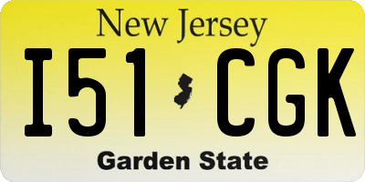 NJ license plate I51CGK