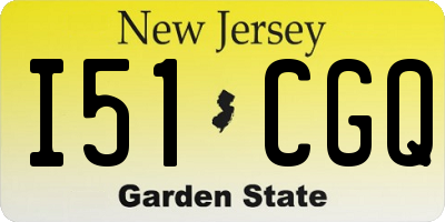 NJ license plate I51CGQ