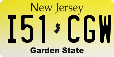 NJ license plate I51CGW