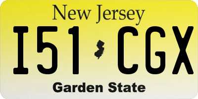 NJ license plate I51CGX