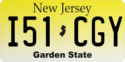 NJ license plate I51CGY