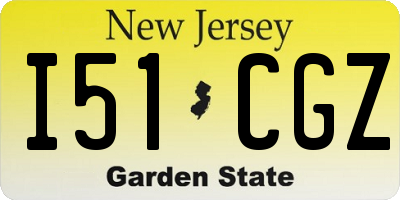 NJ license plate I51CGZ