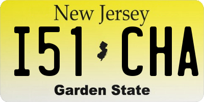NJ license plate I51CHA