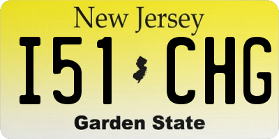 NJ license plate I51CHG