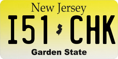 NJ license plate I51CHK