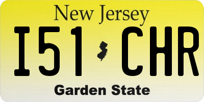 NJ license plate I51CHR