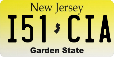 NJ license plate I51CIA